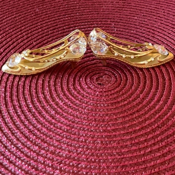 VINTAGE SWAROVSKI CRYSTAL & 24 GOLD PLATED SHOES AND PURSE DRESSING TABLE DECOR - Picture 4 of 8